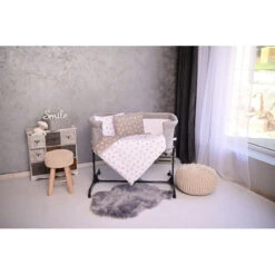 Lorelli Eva Abstract Leaves Grey/Beige 5-delige Set Voor Wieg En Ledikant 2080114-5001 -Babyproducten Winkel lorelli wieg en ledikant set 5