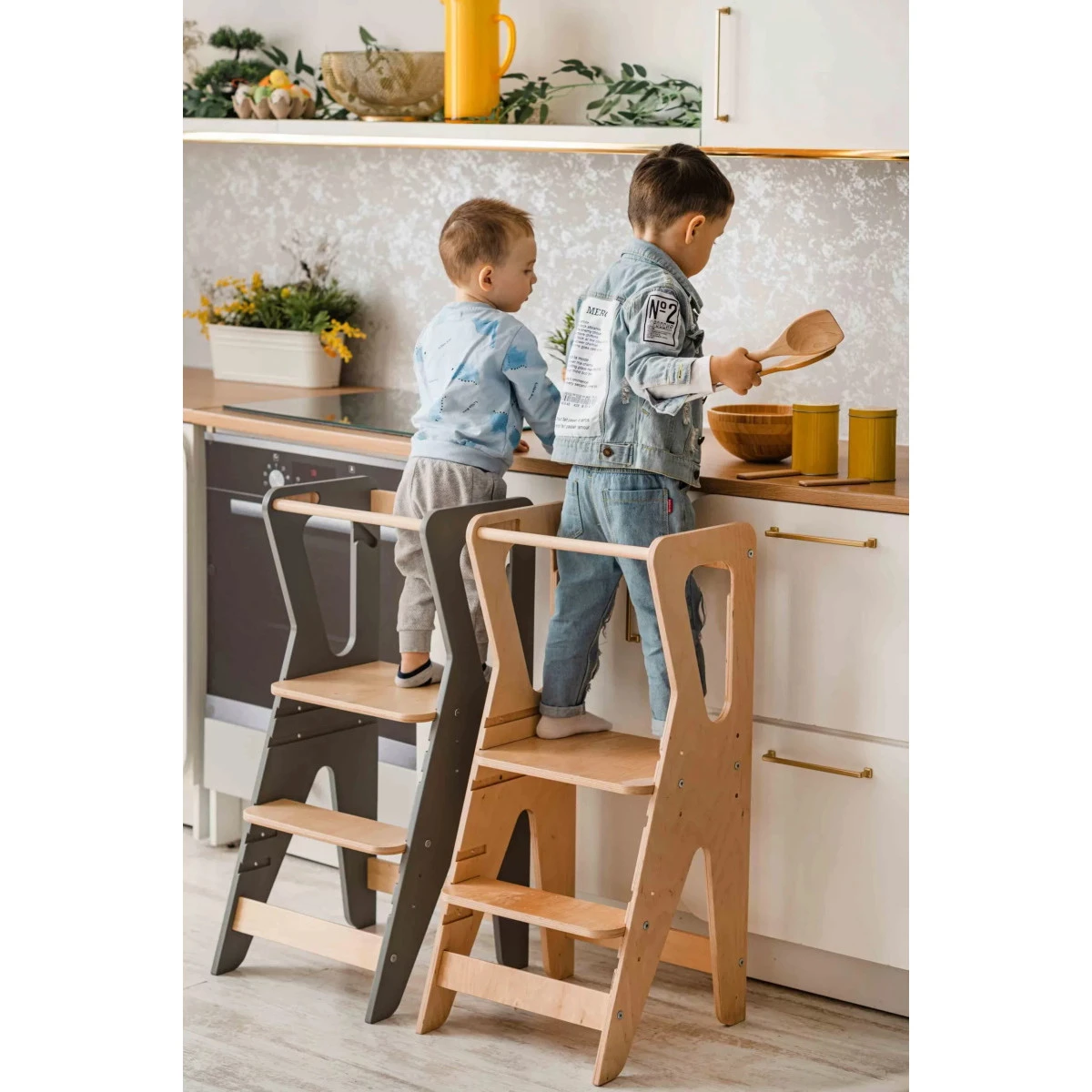 Luna Toys Nature Houten Leertoren Keukenhulp 9503009900 4 Luna Toys Nature Houten Leertoren Keukenhulp 9503009900 - Afbeelding 2