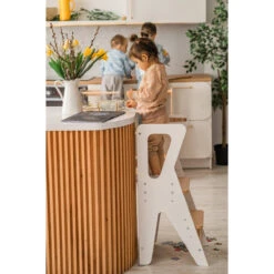 Luna Toys Wit Houten Leertoren Keukenhulp LU-00552 -Babyproducten Winkel luna toys wit houten leertoren keukenhulp 4