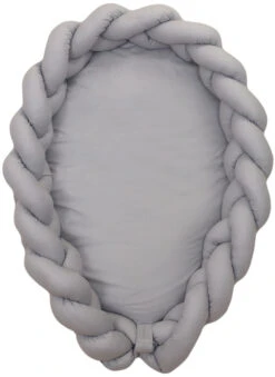 MamaLoes Amy Pure Grijs 2-in-1 Babynest En Braided Bedbumper 80661