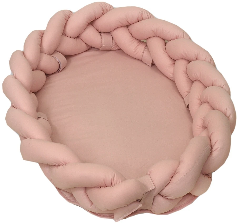 MamaLoes Amy Pure Roze 2-in-1 Babynest En Braided Bedbumper 80662 5 MamaLoes Amy Pure Roze 2-in-1 Babynest En Braided Bedbumper 80662 - Afbeelding 3