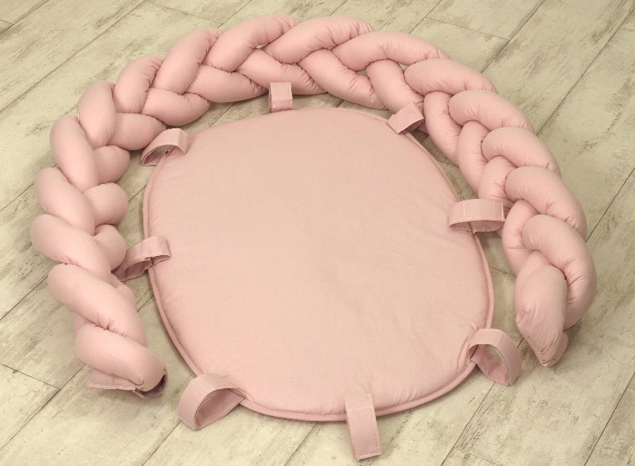 MamaLoes Amy Pure Roze 2-in-1 Babynest En Braided Bedbumper 80662 6 MamaLoes Amy Pure Roze 2-in-1 Babynest En Braided Bedbumper 80662 - Afbeelding 4
