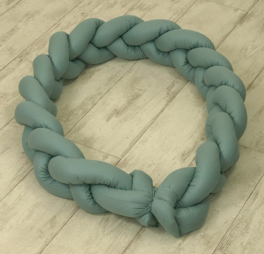 MamaLoes Amy Pure Stonegreen 2-in-1 Babynest En Braided Bedbumper 80663 7 MamaLoes Amy Pure Stonegreen 2-in-1 Babynest En Braided Bedbumper 80663 - Afbeelding 5