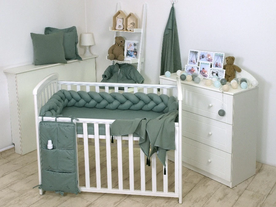 MamaLoes Amy Pure Stonegreen 2-in-1 Babynest En Braided Bedbumper 80663 10 MamaLoes Amy Pure Stonegreen 2-in-1 Babynest En Braided Bedbumper 80663 - Afbeelding 8