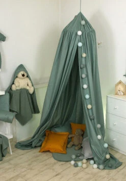 MamaLoes Amy Pure Stonegreen Klamboe 80100 -Babyproducten Winkel mamaloes amy pure stonegreen klamboe 80100