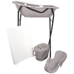 MamaLoes Badstandaard Zwart DM-029b -Babyproducten Winkel mamaloes badset grijs met zwarte badstandaard 1 1