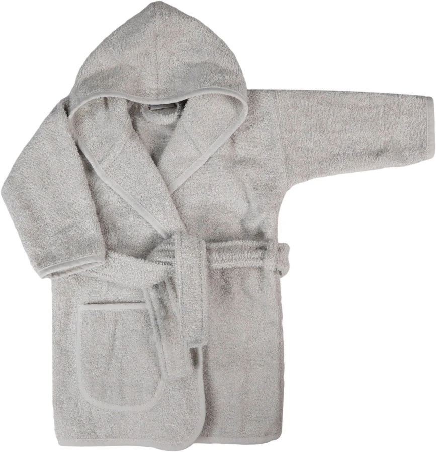 MamaLoes Badstof Light Grey 1-2jr Badjas ML5386 4 MamaLoes Badstof Light Grey 1-2jr Badjas ML5386 - Afbeelding 2