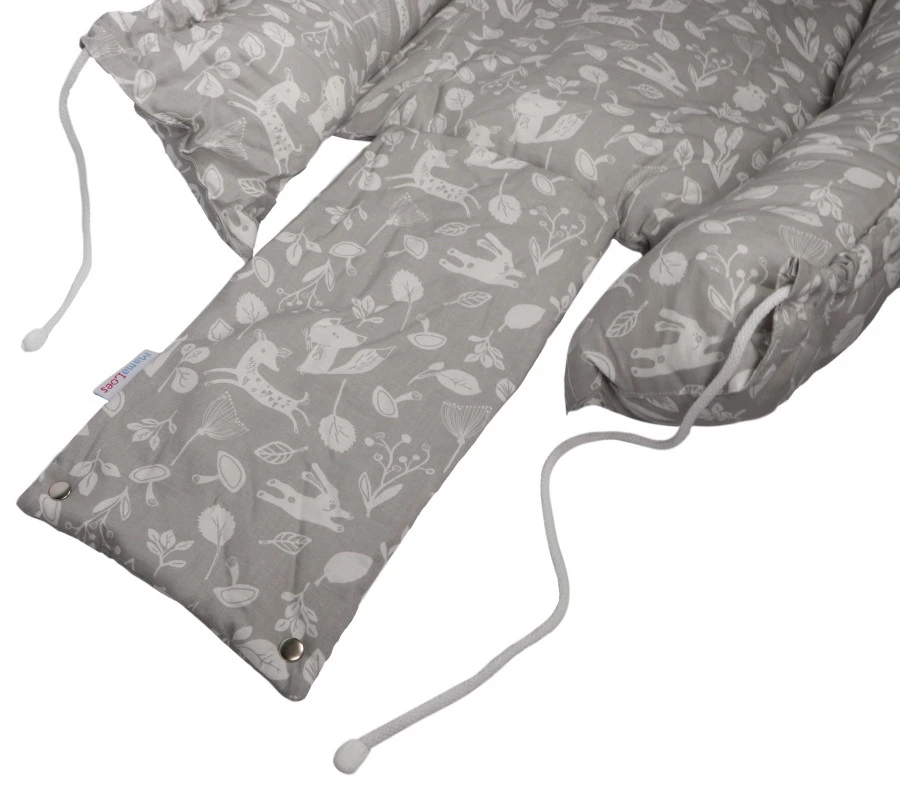 MamaLoes Botanical Animals Grijs Babynest 6 MamaLoes Botanical Animals Grijs Babynest - Afbeelding 4