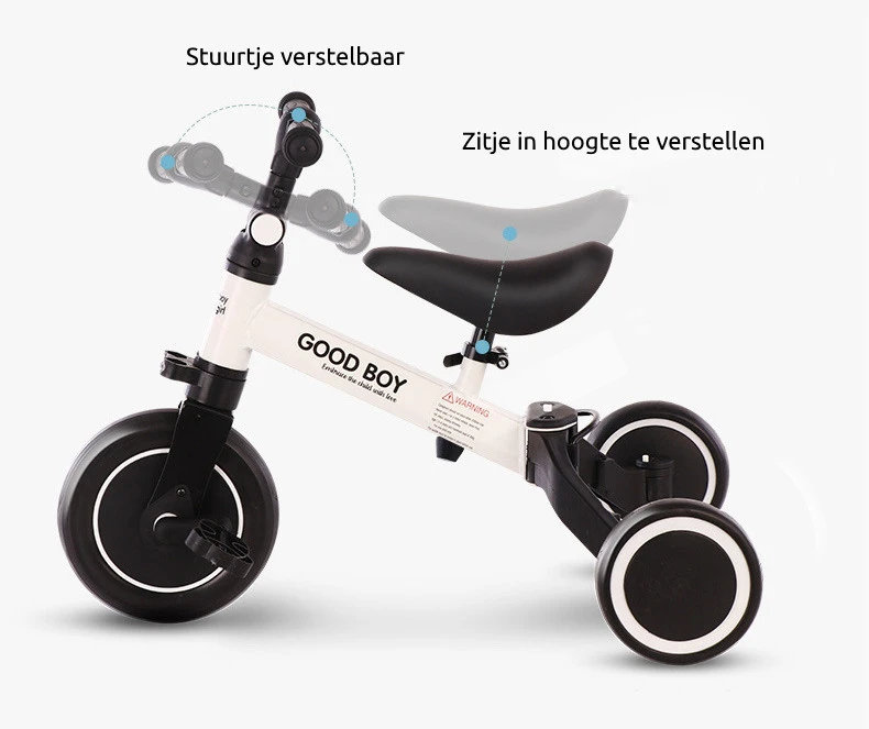 Eco Toys Wit 4-in-1 Loopfiets HC492494 7 Eco Toys Wit 4-in-1 Loopfiets HC492494 - Afbeelding 5