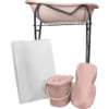 MamaLoes Licht Roze Badset Incl. Graphite Badstandaard -Babyproducten Winkel mamaloes licht roze badset incl. graphite badstandaard wit kussen