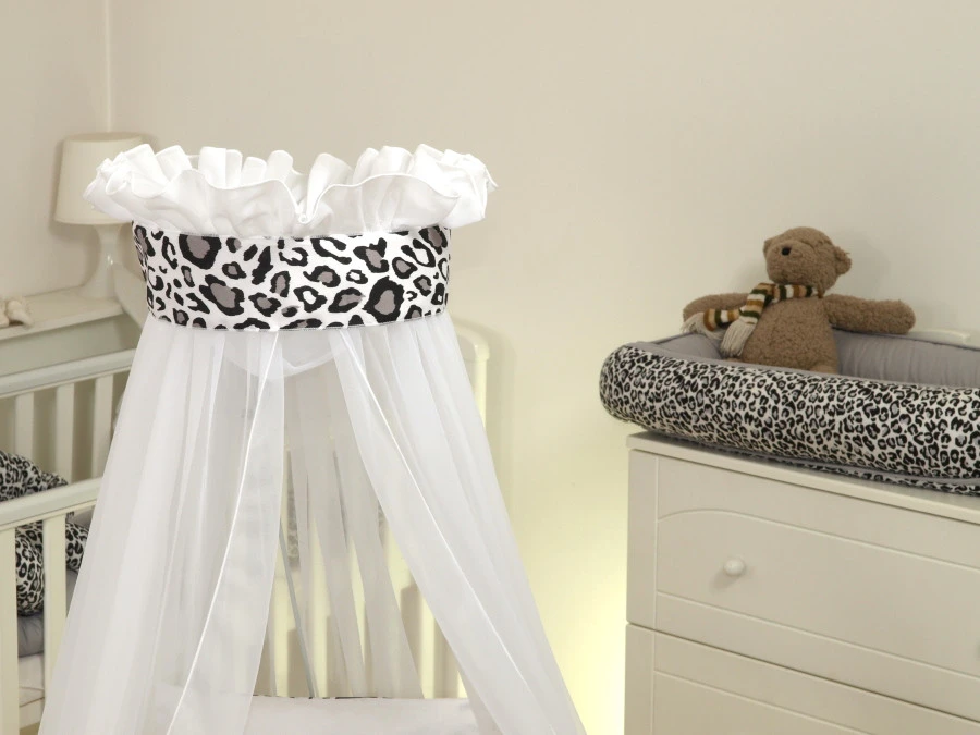 MamaLoes Panter Grijs Deluxe Wit Baby Wiegje 80749 6 MamaLoes Panter Grijs Deluxe Wit Baby Wiegje 80749 - Afbeelding 4