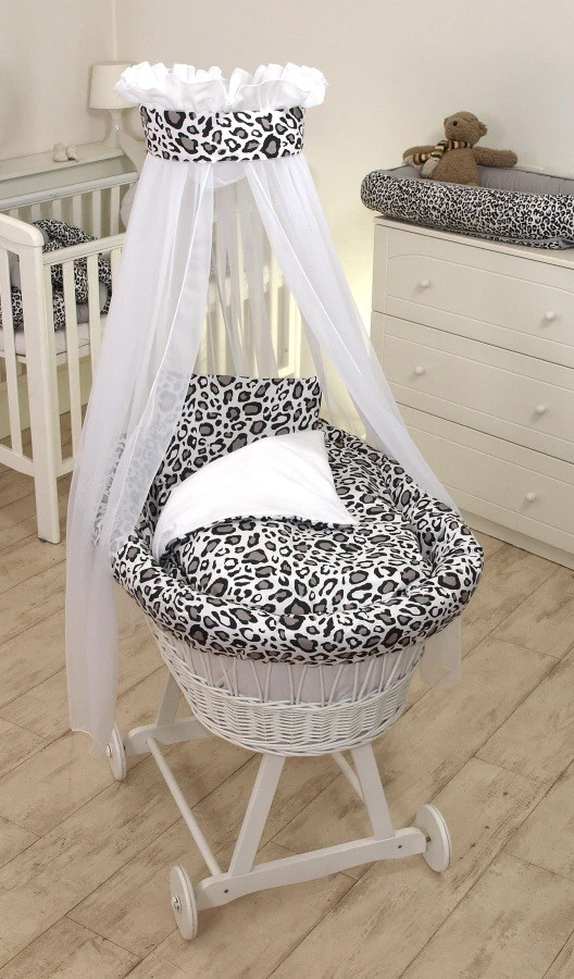 MamaLoes Panter Grijs Deluxe Wit Baby Wiegje 80749 3 MamaLoes Panter Grijs Deluxe Wit Baby Wiegje 80749