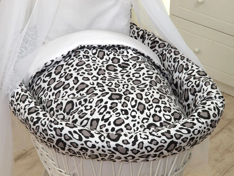 MamaLoes Panter Grijs Deluxe Wit Baby Wiegje 80749 7 MamaLoes Panter Grijs Deluxe Wit Baby Wiegje 80749 - Afbeelding 5