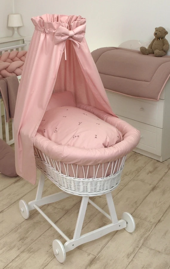 MamaLoes Pure Roze Deluxe Wit Baby Wiegje 80634 3 MamaLoes Pure Roze Deluxe Wit Baby Wiegje 80634