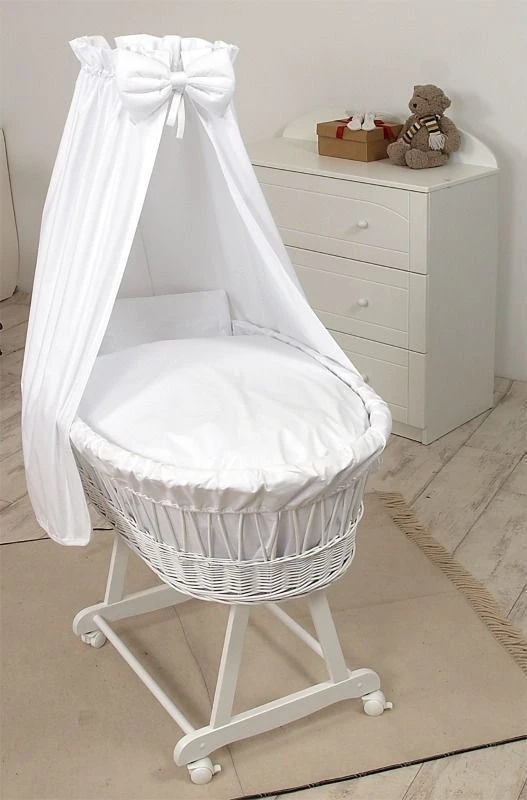 MamaLoes Rotan Wit Baby Wiegje 66755 3 MamaLoes Rotan Wit Baby Wiegje 66755