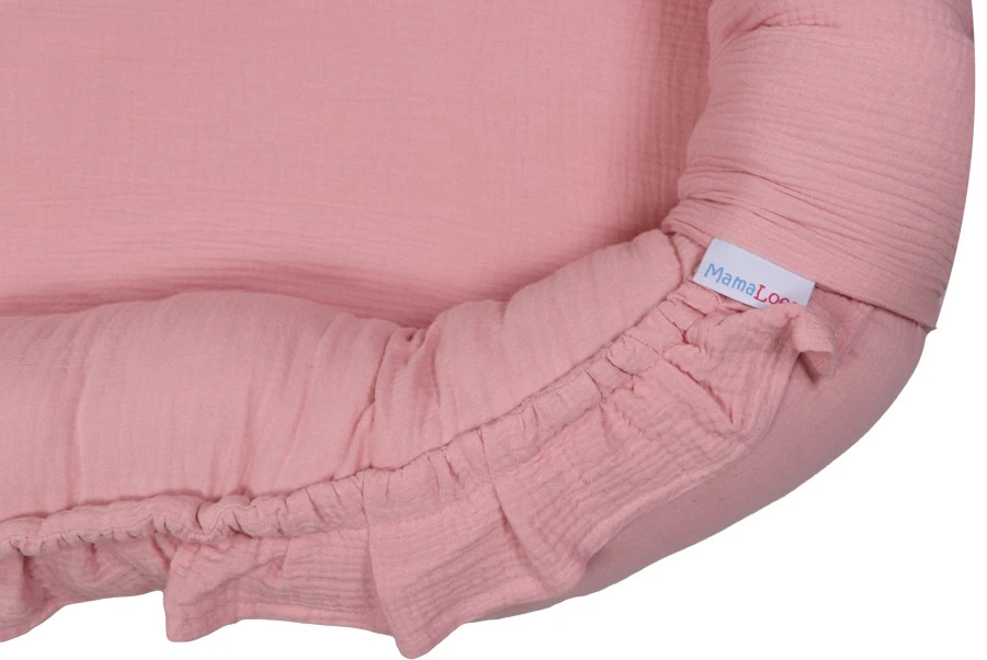 MamaLoes Soft Cotton Ruffle Licht Roze Babynest ML020113 5 MamaLoes Soft Cotton Ruffle Licht Roze Babynest ML020113 - Afbeelding 3