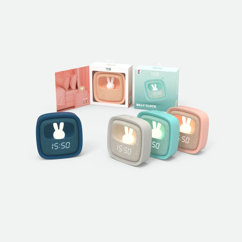 MOB Billy Turquoise Klok En Nachtlampje BILLY-BL-01 5 MOB Billy Turquoise Klok En Nachtlampje BILLY-BL-01 - Afbeelding 3