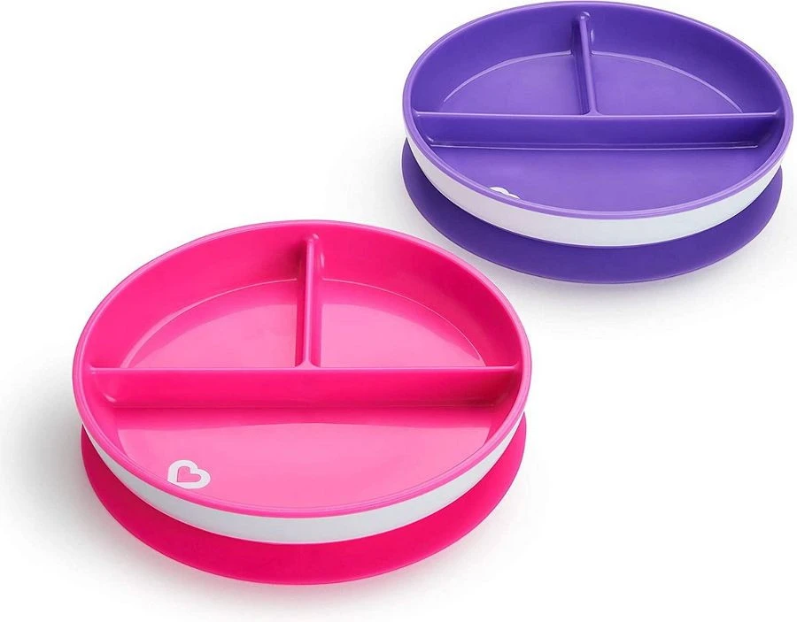 Munchkin 2 Stuks Paars/Roze Bordjes Met Zuignap 05191701 - Afbeelding 2