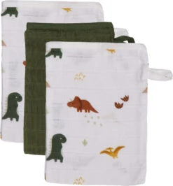 Blush & Blossom Dinosaurus Hydrofiel Starterset TR-BB443418 -Babyproducten Winkel muslin washgloves set dinosaur 000