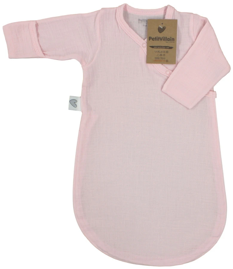 Petit Villain Hydrofiel Lichtroze 60cm Slaapzak Met Mouwen 3 Petit Villain Hydrofiel Lichtroze 60cm Slaapzak Met Mouwen