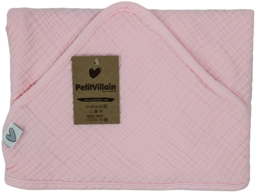 Petit Villain Hydrofiel Lichtroze Badcape 3 Petit Villain Hydrofiel Lichtroze Badcape