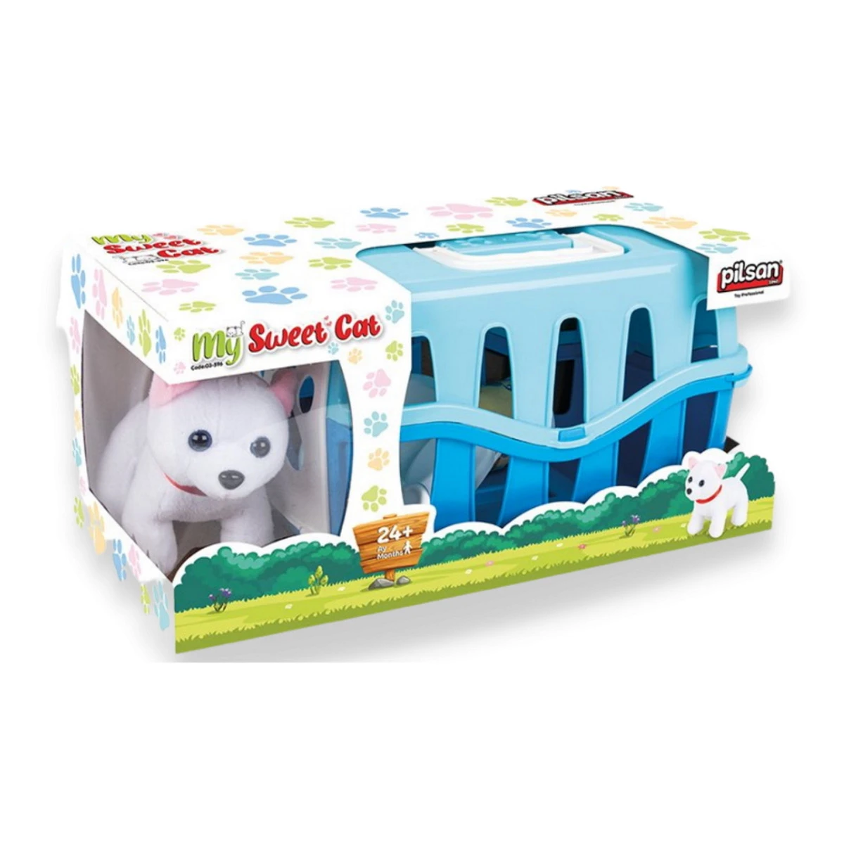 Pilsan My Cute Cat Blauw Knuffel Met Reismand En Accessoires 03 596 4 Pilsan My Cute Cat Blauw Knuffel Met Reismand En Accessoires 03 596 - Afbeelding 2