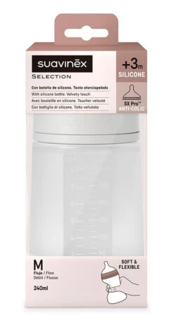 Suavinex Essence Transparant Medium Flow 240 Ml Silicone Fles SXSEX20081214 -Babyproducten Winkel suavinex essence transparant medium flow 240 ml silicone fles sxsex20081214 3