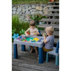 Tega Baby Teggi Turquoise/Navy/Grey Multifun 3-in-1 Tafel Met Twee Stoeltjes TI-011-173 -Babyproducten Winkel tega baby teggi greyold roseturquoise multifun 3 in 1 tafel 1