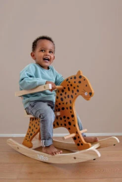 Tryco Luipaard Houten Hobbeldier TR-353009 -Babyproducten Winkel tr 353009 tryco wooden rocking animal leopard 03