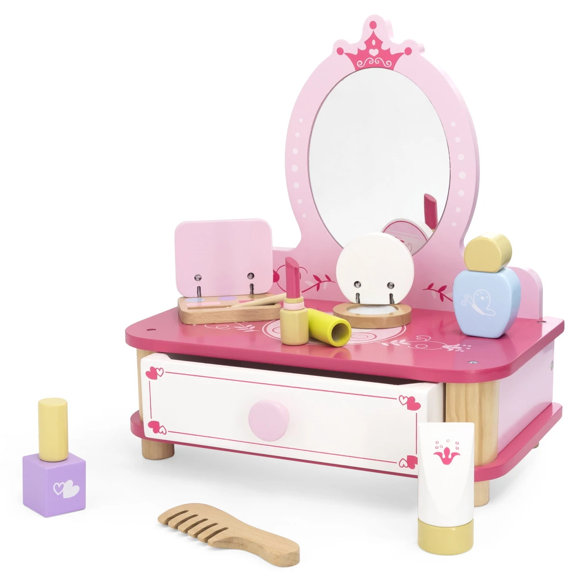 Viga Houten Make-up Set Met Kaptafel 44571 4 Viga Houten Make-up Set Met Kaptafel 44571 - Afbeelding 2